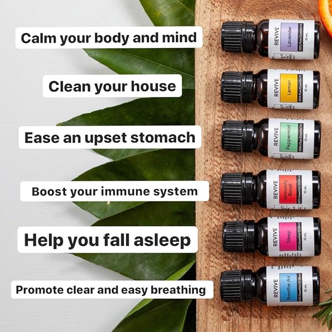 Aromatherapy Kits by Revive Essential Oils - 100% Pure Therapeutic Grade, Diffuser, Massage, Aromatherapy (Basics Kit) - Bloomnest