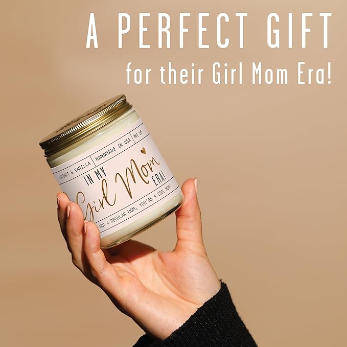 Girl Mom Gifts for Mothers Day - 'in My Girl Mom Era' Soy Candle, w/Vanilla & Coconut I It's a Mama I 50Hr Burn, Made in USA - Bloomnest