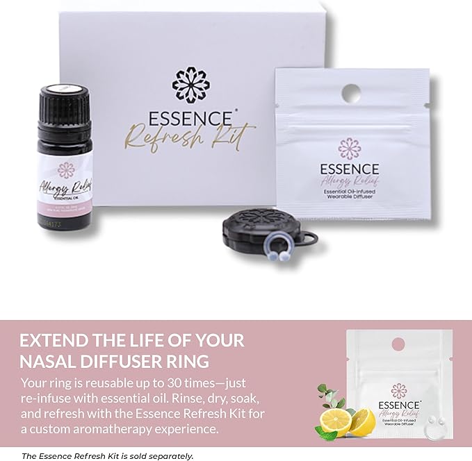 Essence Wearable Aromatherapy Nasal Diffuser – Allergy Relief Essential Oil Nose Ring – Personal Scent Clip for Travel, Work & Everyday Use – Made in USA (3 Pack) - Bloomnest