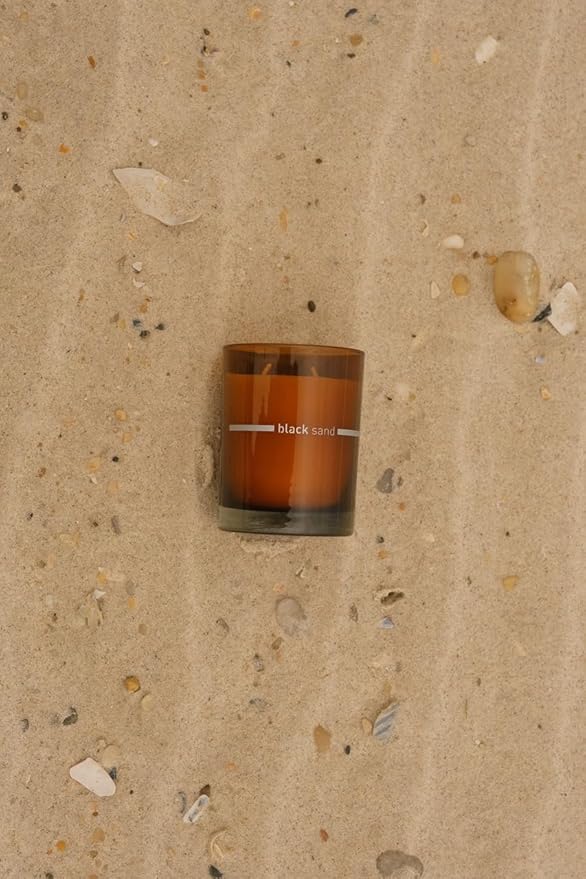 FINN & CO. Black Sand Scented Candle - Soy Wax Blend with Beach Inspired Fragrance - Long Lasting & Clean Burn - Elegant Glass Jar Candle for Home Decor, Aromatherapy & Gifting | 9.5 oz - Bloomnest