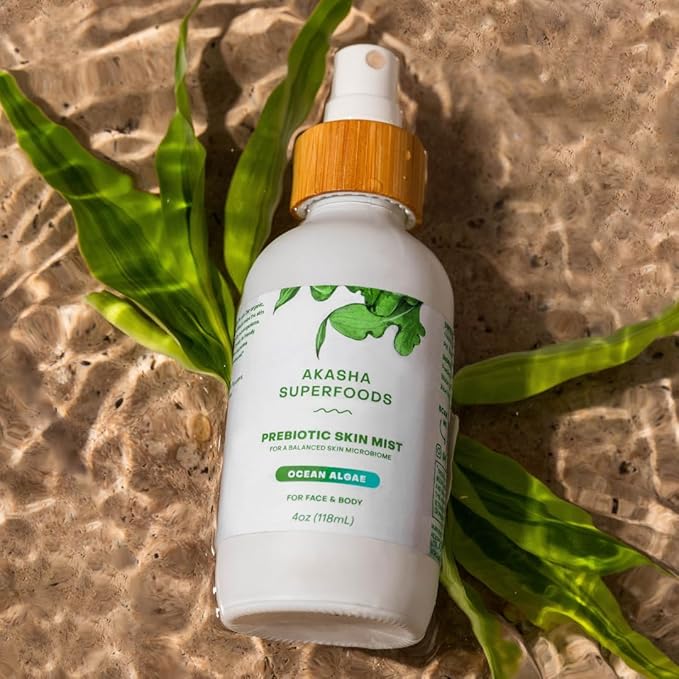 Akasha Prebiotic Skin Mist 3.4oz I Organic Facial Mist, Sea Kelp Extract, Face Spray for Naturally Restoring the Skins Microbiome, Dewy, Help Acne, Psoriasis & Sunburn*, Anti Aging Skin Care Products - Bloomnest