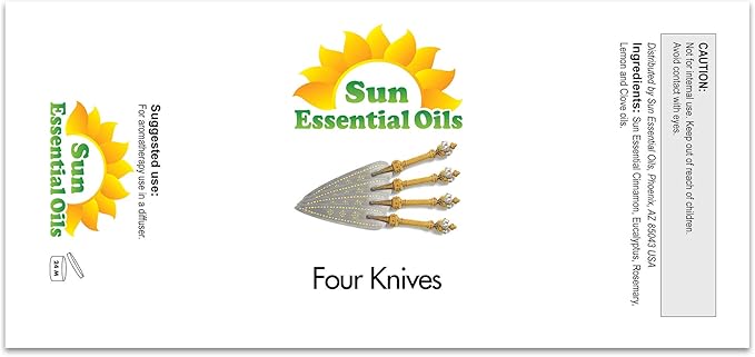 Sun Essential Oils – 16 oz Four Knives Essential Oil Blend with Eucalyptus, Clove, Rosemary, Lemon & Cassia – Spicy Scent for Diffuser, Skin, Candle Making, Cleaning, DIY & More - Bloomnest