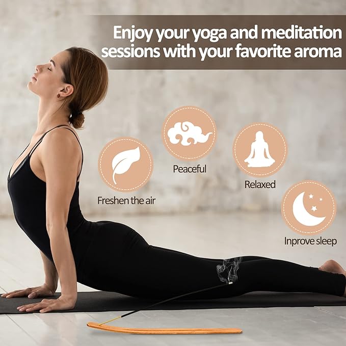 Handmade Wooden Incense Stick Holder Wood Incense Burner Ash Holder Trays for Sticks Home Utilities Accessories and Buddha Hall(36 Pieces)