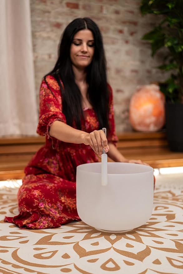 Crystal Singing Bowl Resonant Rod/Mallet — Silicone Coated Glass — Pure, Clear Tone for Meditation, ASMR, Yoga or Sound Baths, 2-YEAR WARRANTY - Bloomnest