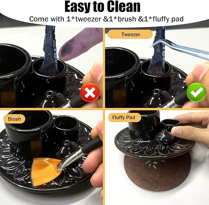Palo Santo Holder - 4 in 1 Incense & Candle Holder - Ceramic Incense Holder Ash Catcher Tray for Meditation Room - Easy to Clean