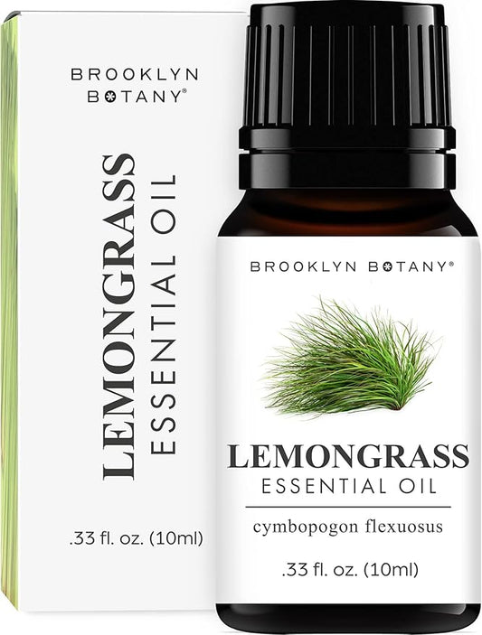 Brooklyn Botany Lemongrass Essential Oil - 100% Pure and Natural - Premium Grade Essential Oil - for Aromatherapy and Diffuser - 0.33 Fl Oz - Bloomnest