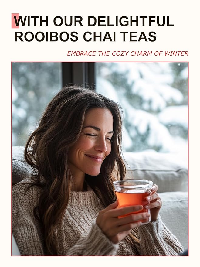 TeeLux Rooibos Chai Tea, Rooibos Tea with Cinnamon, Ginger, Clove & Cardamom, Smooth & Spicy & Sweet Flavor, Caffeine-Free, 100 Count - Bloomnest
