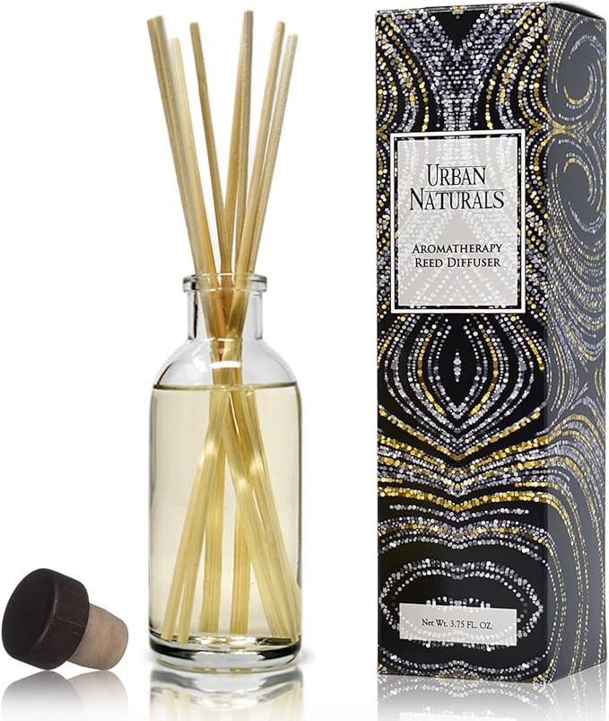 Urban Naturals Pumpkin Spice Reed Diffuser Set - Buttery Pumpkin with Jasmine, Cinnamon Leaf, Nutmeg and Vanilla - Made in The USA - Bloomnest