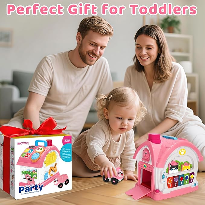 Montessori Toys for 1 Year Old Girls Gifts, Interactive Baby Musical Toy, 10-in-1 Musical Learning House 12-18 Months, First 1st Birthday Girl Gifts, for Toddler Age 1,2,3 Year Old Girl - Bloomnest