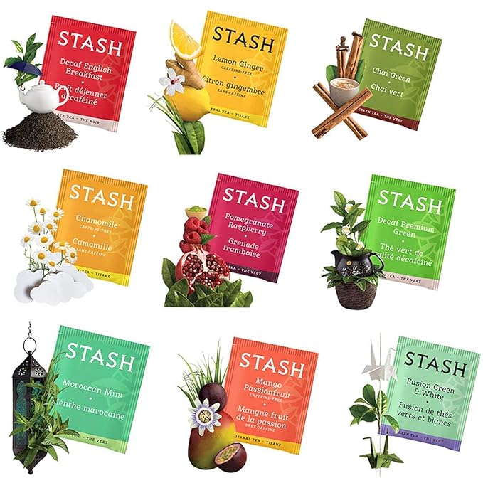 Stash Tea Bags Sampler Assortment Box (52 Count) 30 Different Flavors Gifts for Her Him Women Men Mom Dad Friends Coworkers Family - Bloomnest