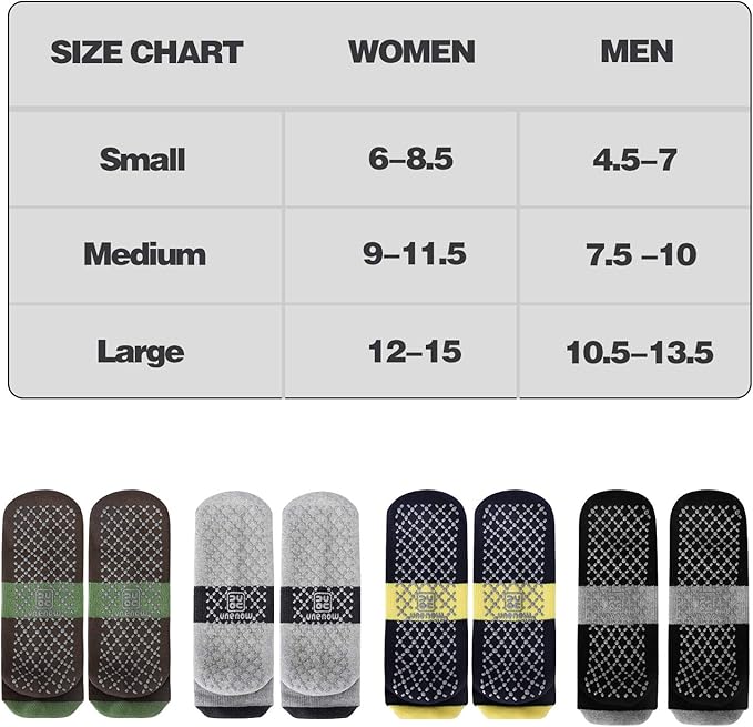unenow Unisex Non Slip Grip Socks with Cushion for Yoga Pilates Barre Home & Hospital - Bloomnest