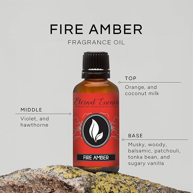 Eternal Essence Oils Fire Amber 30ml Premium Fragrance Oil - for Candle, Soap Making, Aromatherapy, Diffusers, Home Care, & Humidifiers - Bloomnest