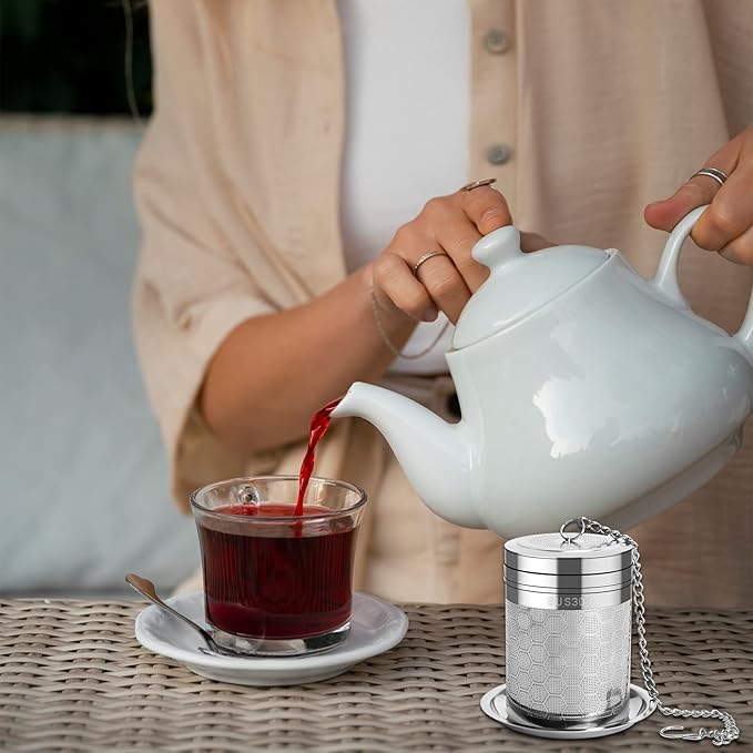 Numola Large Tea Infusers for Loose Tea, Extra Fine Mesh Large Tea Strainer for Spice Cooking, 304 Stainless Steel Tea with Extended Chain Hook for Teapot Cup - Bloomnest