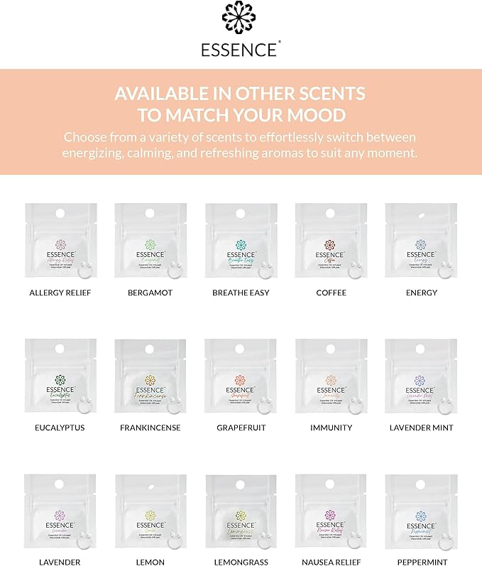 Essence Wearable Aromatherapy Nasal Diffuser – Immunity Blend Essential Oil Nose Ring – Personal Scent Clip for Travel, Work & Everyday Use – Made in USA (3 Pack) - Bloomnest