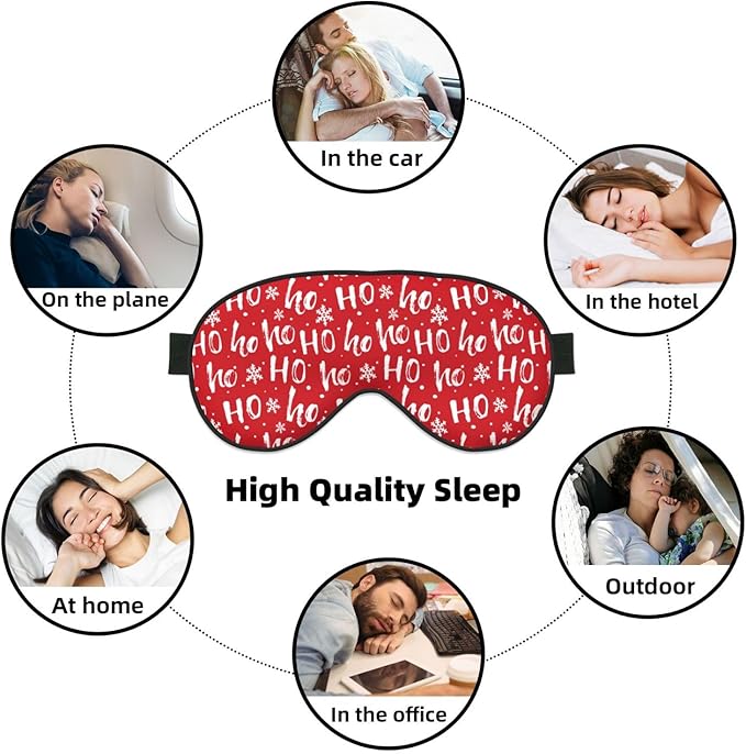 Sleep Eye Mask Hohoho Santa Claus Laugh Sleep Mask for Women Men Comfortable Eye Mask with Adjustable Strap Soft Eye Cover Blindfold for Travel Yoga Nap Shift Work - Bloomnest