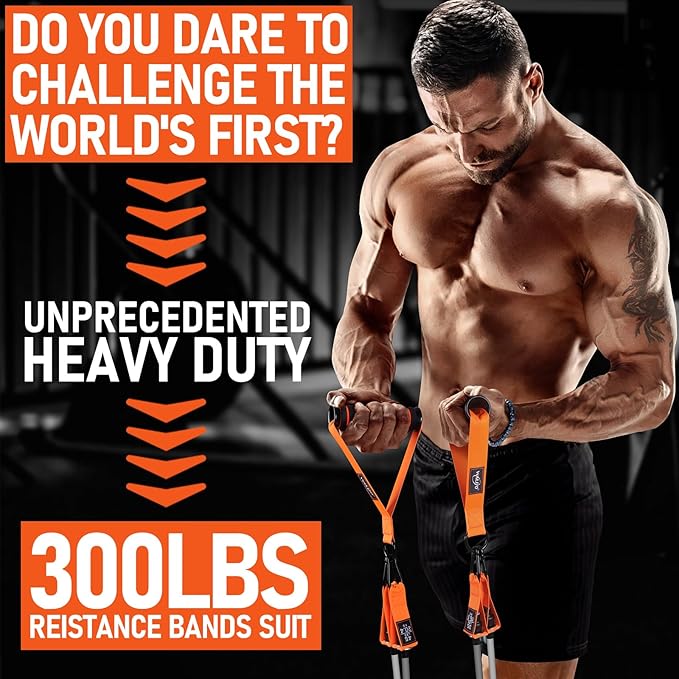 WALITO Resistance Bands Set - Exercise Bands with Handles, Door Anchor, Legs Ankle Straps, for Heavy Resistance Training, Physical Therapy, Muscle Training, Yoga, Home Workouts, Gym - Bloomnest