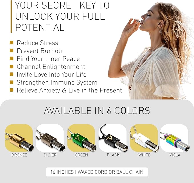 LOVETUNER 528 Hz Breathing Necklace | Stress Relief Whistle | Promote Calm, Relaxation & Focus with Mindful Sound Healing - Bloomnest