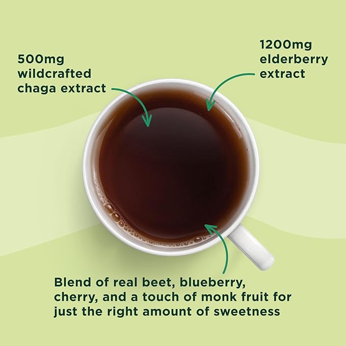 Four Sigmatic Protect Organic Herbal Tea | Immunity Tea w/Chaga & Adaptogens | Organic Chaga Tea w/Antioxidant-Rich Cherry, Elderberry & Blueberry | Vegan, Gluten-Free | Wild Berries, 24 Servings - Bloomnest