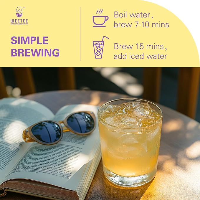 WT WEETEE Chamomile Lavender Tea Bags 100 Count, Nighty & Relax, 100% Pure Chamomile, Lavender Flowers & Lemon Balm Blend, Natural Caffeine-free Herbal Tea Ideal for Bedtime - Bloomnest