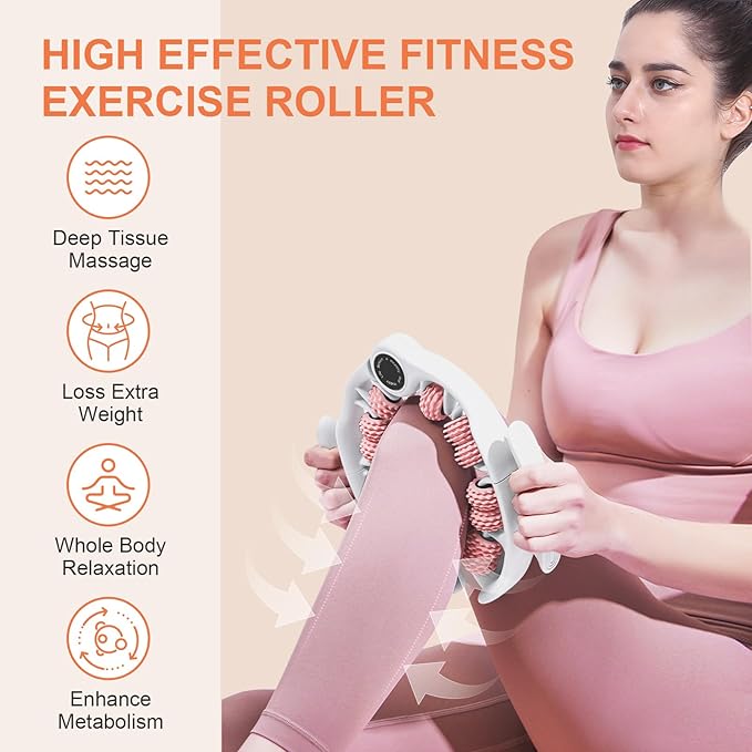 KESHWELL Muscle Massage Roller, Foam Roller for Deep Tissue Massage and Fitness Exercise.Golfer Tennis Elbow Relief Roller for Men&Women, Massage Roller Tool for Neck,Back,Leg, Arm,Thigh. White - Bloomnest