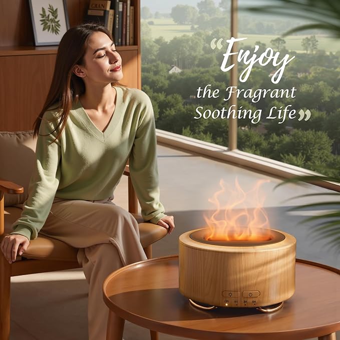 Essential Oil Diffuser for Home: 500ML Aroma Diffuser for Hotel Office Yoga Room - Humidifier with 9 Colors LED Night Light for Kids/Women Home Relaxation,Orange Yellow - Bloomnest