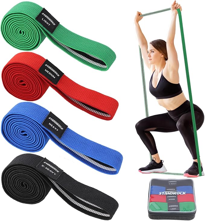 Fabric Resistance Bands for Working Out, 3 and 4 Levels Booty Bands Long Resistance Bands for Women and Men | Elastic Bands for Exercise Bands Resistance Workout Bands Resistance - Bloomnest