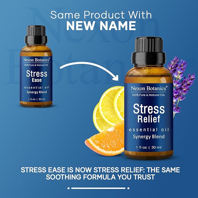 Stress Relief Essential Oil Blend 30 ml - Stress Relief & Calm Essential Oil for Diffusers & Aromatherapy - Promotes Relaxation & Rest - Nexon Botanics - Bloomnest