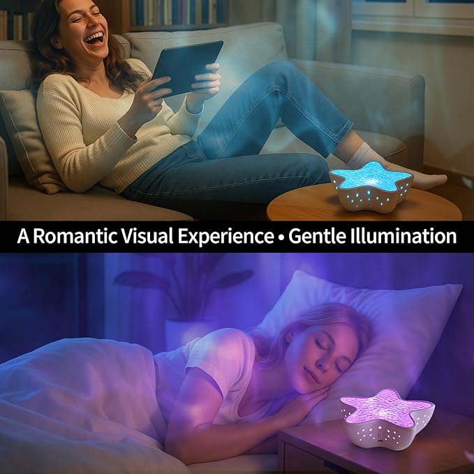 Galaxy Star Projector Light - 8-Color 3D Ocean Wave Water Ripple Night Lamp, Kids Bedroom & Living Room Decor, Romantic Gift - Bloomnest