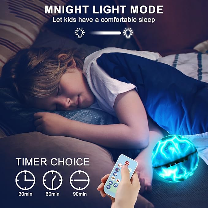 Night Light for Kids, Night Light Projector with 3 Films Stars,Oceans,Dinosaurs,360° Rotation Ceiling Projector Kids Night Lamp Rechargeable,Birthday Christmas Fun Gifts for 1-6-14 Year Old Girls Boys - Bloomnest