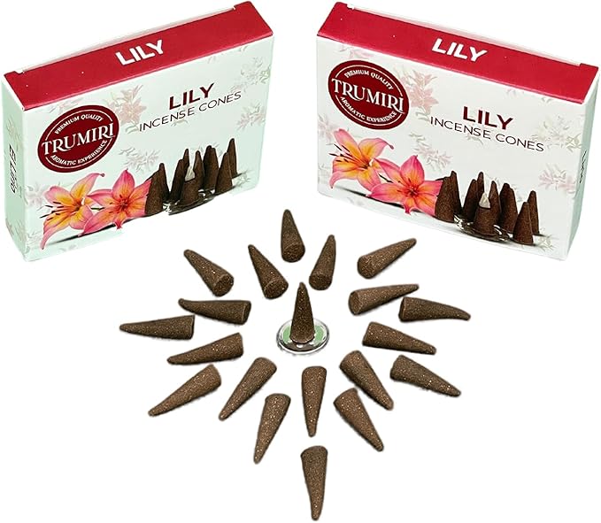Lily Incense Cones - Dual Pack of 10 - Scented Cone Incense TRUMIRI