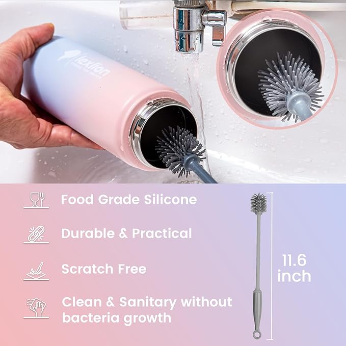 Lexlion Tea Infuser Water Bottle 22 Oz – Triple Wall Insulated Stainless Steel, Loose Leaf & Fruit Strainer, 3 Leakproof Lids, BPA-Free Silicone Sleeve, Reusable Thermal Mug - Bloomnest
