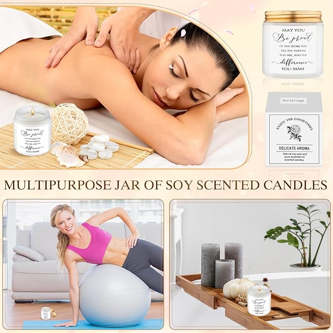 MTLEE 20 Pcs Thank You Gifts Candles 3.5 oz Employee Appreciation Inspirational Scented Soy Wax Candle Thank You Gift Christmas Gifts for Coworker Women Volunteer Teacher(Classic,White) - Bloomnest