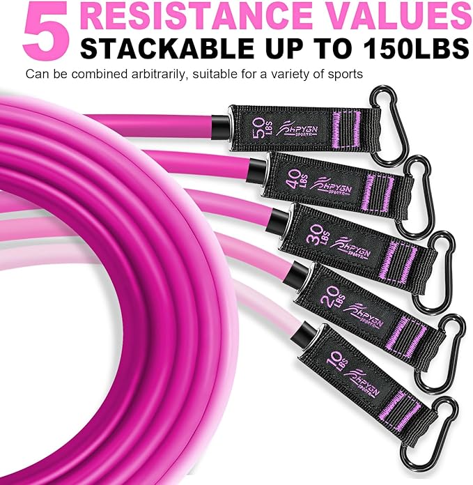 HPYGN Resistance Bands, Exercise Bands with Handles, Fitness Bands, Workout Bands with Door Anchor and Ankle Straps, for Heavy Resistance Training, Physical Therapy, Shape Body, Yoga, Home Workout Set - Bloomnest