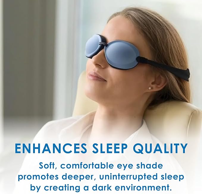 Eye Eco Tranquileyes Mini Sleep Eye Mask – Dark Eye Mask for Dry, Irritated Eyes - Soft Comfort Eye Shade - Adjustable Straps Creates Darkness – Travel, Nap, Sleep – Blue, Not One-Size-Fits-All - Bloomnest
