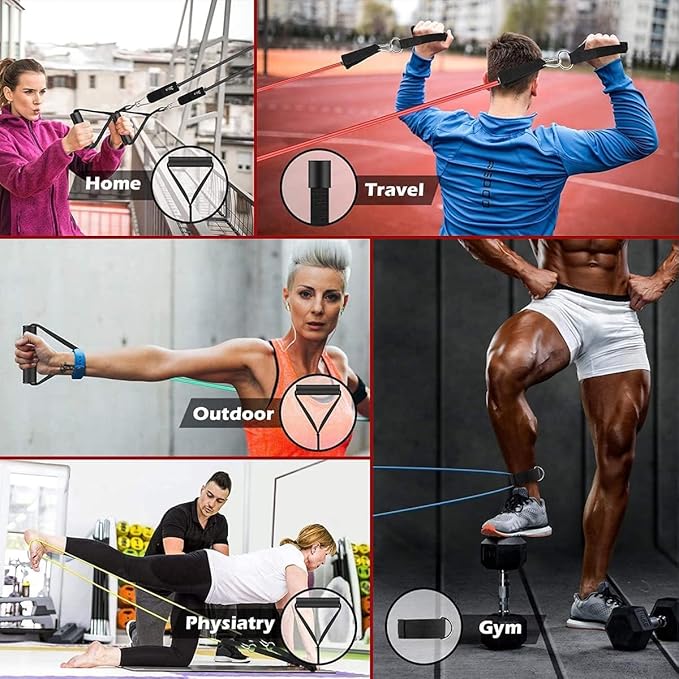 VEICK Resistance Bands, Exercise Bands, Workout Bands, Resistance Bands for Working Out with Handles for Men and Women, Exercising Bands for Fitness Weights Work Out at Home - Bloomnest