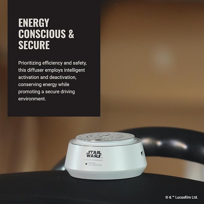 Hotel Collection | Star Wars ™ - Light Side Chauffeur Car Diffuser | Jedi| White Luxury Portable Essential Oil | Aromatherapy Oils Scent Car Diffuser | Auto On/Off Wireless Feature - Bloomnest