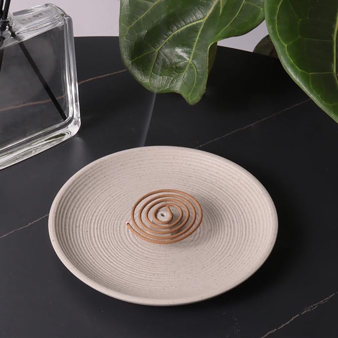 Incense Holder Ceramic Incense Burner Simple Style Incense Sticks Holder Insence Tray for Set for Office Yoga and Livingroom (White) - Bloomnest