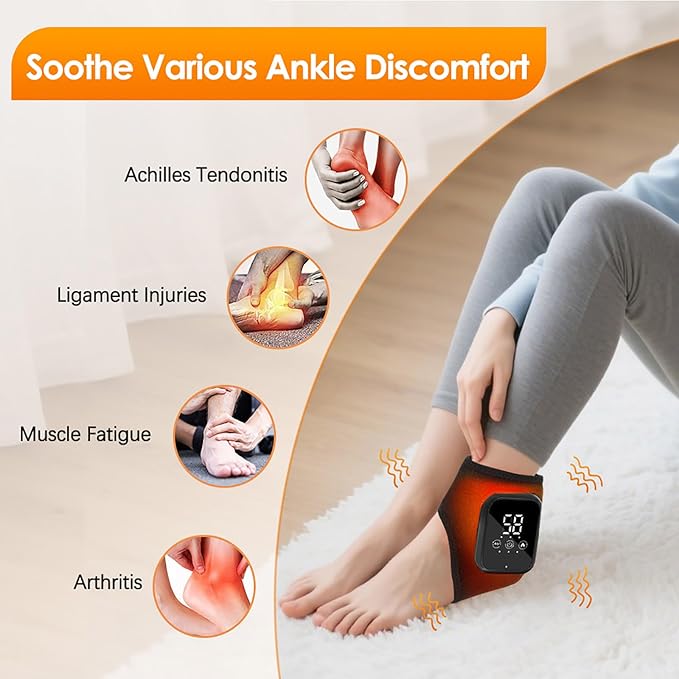 Triple Method Foot Massager with Heat & Enhanced Vibration, for Neuropathy Comfort and Circulation, Portable Home Massage for Pain Relief, Auto Shut-Off, Home Travel Use (Black*2) - Bloomnest