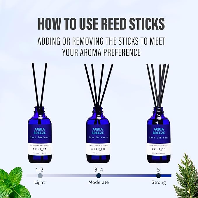 Reed Diffuser Set, Aqua Breeze Scented Oil Diffuser with Sticks, Long-Lasting Home Fragrance Reed Diffusers for Bathroom Office Shelf, Room Fresheners 3.7 Oz - Bloomnest