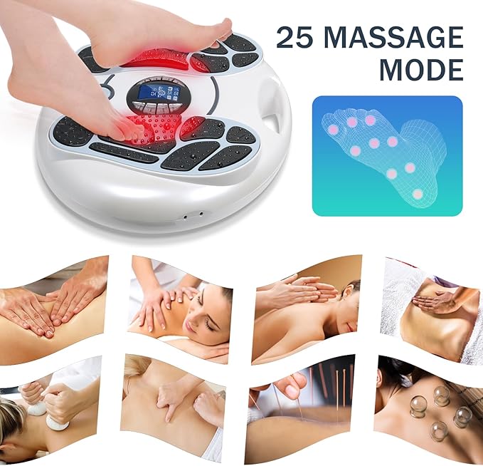 EMS Foot Massager for Neuropathy, Circulation Stimulator - 25 Modes, 99 Intensities, FSA/HSA Approved - Bloomnest