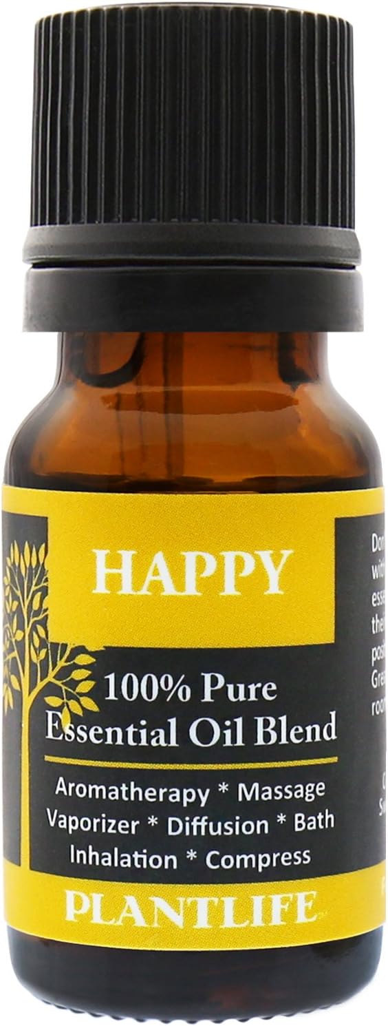 Plantlife Happy Aromatherapy Essential Oil Blend - Straight from The Plant 100% Pure Therapeutic Grade - No Additives or Fillers - Made in California 10 ml - Bloomnest