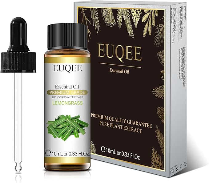 EUQEE Lemongrass Essential Oil 0.33 oz/10 ml Premium Essential Oil for Diffusers, Humidifier, Candle Making, DIY Soap - Bloomnest