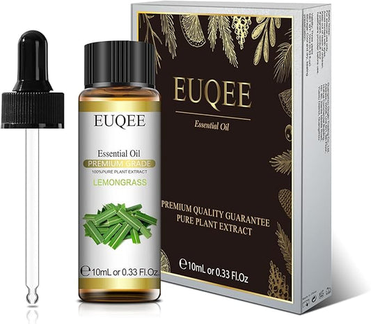 EUQEE Lemongrass Essential Oil 0.33 oz/10 ml Premium Essential Oil for Diffusers, Humidifier, Candle Making, DIY Soap - Bloomnest