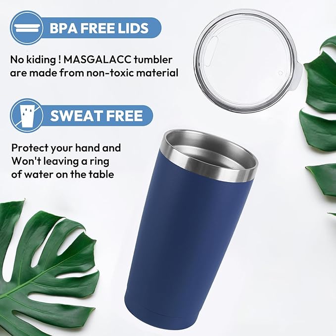 MASGALACC Funny Gifts for Men – 20oz Navy Blue Insulated Tumbler, Birthday Gift for Dad from Daughter or Son, Cool Present for Husband, Grandpa, Uncle, Mechanic Father