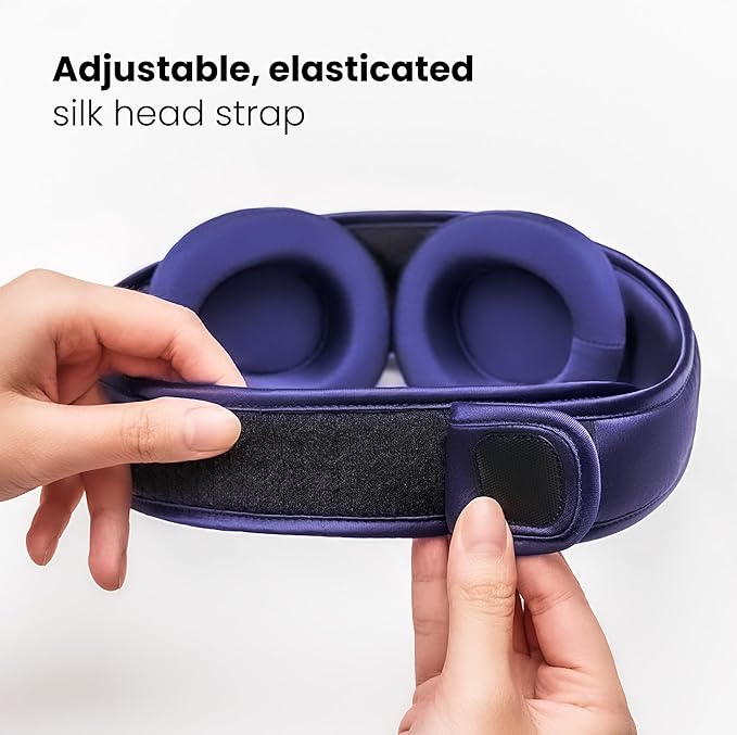 Manta Silk Sleep Mask – Premium 22 Momme Silk Eye Mask, Designed for Blackout Comfort, Breathable and Washable, Adjustable Fit (Purple) - Bloomnest