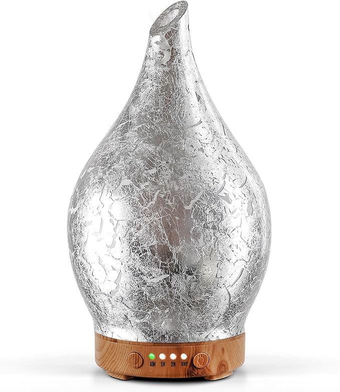 Porseme Essential Oil Diffuser Glass Aromatherapy Ultrasonic Humidifier, Air Refresh Auto Shut-Off, Timer Setting, BPA Free for Home Hotel Yoga Leisure SPA Gift 150ml Last 6H - Bloomnest