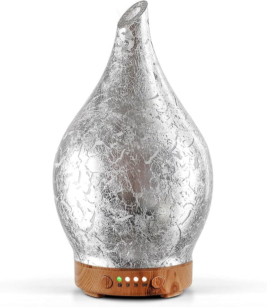 Porseme Essential Oil Diffuser Glass Aromatherapy Ultrasonic Humidifier, Air Refresh Auto Shut-Off, Timer Setting, BPA Free for Home Hotel Yoga Leisure SPA Gift 150ml Last 6H - Bloomnest