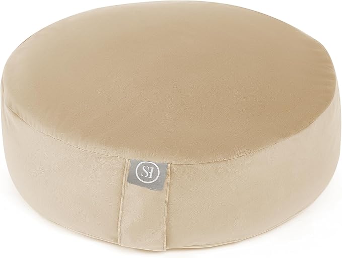 Meditation Cushion Bolster Pillow for Restorative Yoga – Supportive Cushion for Meditation, Pilates, and Relaxation – Filled with Buckwheat Hulls - Removable Cover - Bloomnest