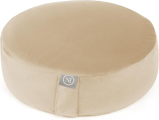 Meditation Cushion Bolster Pillow for Restorative Yoga – Supportive Cushion for Meditation, Pilates, and Relaxation – Filled with Buckwheat Hulls - Removable Cover - Bloomnest