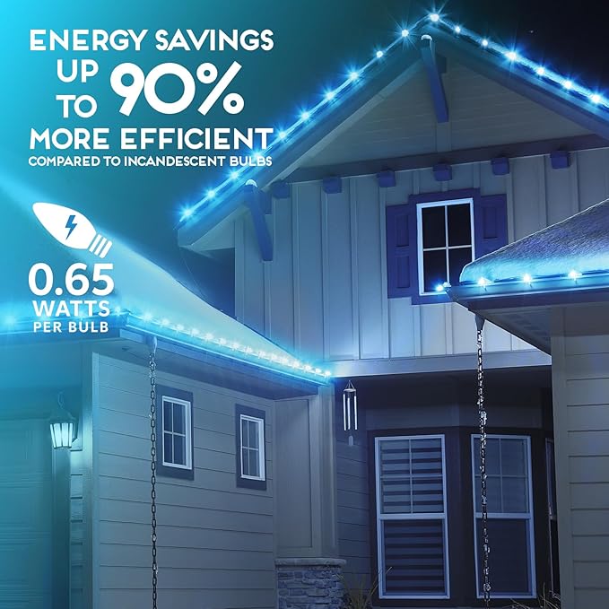 HLO Lighting Set of 500 Teal C9 Faceted LED Christmas Light Bulbs for Indoor & Outdoor Use | Durable Replacement Bulbs - Bloomnest